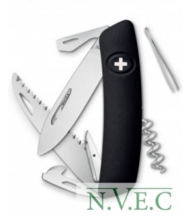 Нож Swiza D05, черный, 12 ф., пилка   штопор (KNI.0050.1010)