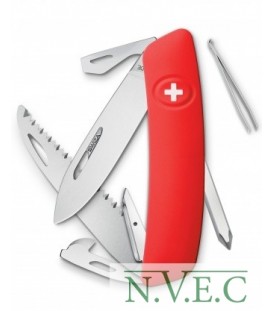 Нож Swiza D06, красный, 12 ф., пилка \ отвертка (KNI.0060.1000)