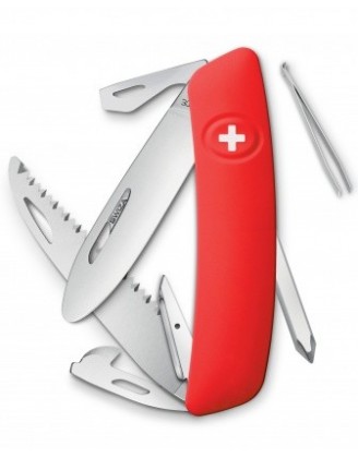 Нож Swiza J06, красный, 12 ф., пилка \ отвертка (KNI.0061.1001)