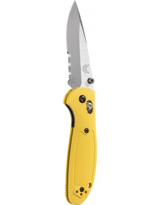 Нож Benchmade "Pardue Griptilian Mini", полусерейтор, желтый (556S-YEL)