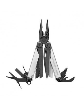 Мультиинструмент LEATHERMAN WAVE PLUS BLACK&SILVER, синтетический чехол, карт. коробка (832622)