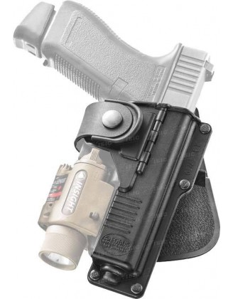 Кобура Fobus для Glock-19/23 с подствольным фонарем, с поясным фиксатором, поворотная