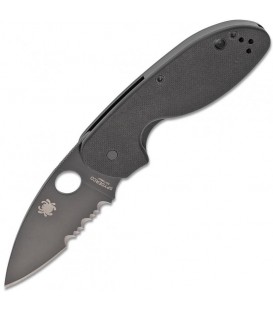 Нож Spyderco Efficent Black Blade, полусеррейтор C216GPSBBK