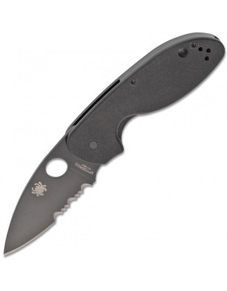 Нож Spyderco Efficent Black Blade, полусеррейтор C216GPSBBK