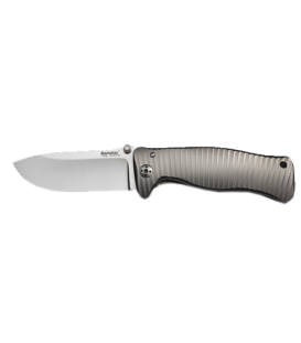 Нож LionSteel SR-1 лезвие 94 мм, рукоять - титан, цвет серый, в деревянной коробке