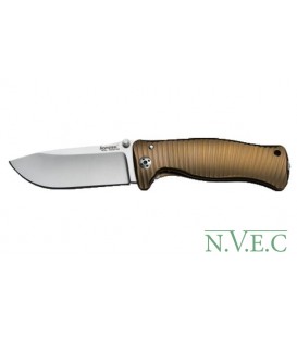 Нож LionSteel SR-1 лезвие 94 мм, рукоять - титан, цвет бронзовый, в деревянной коробке
