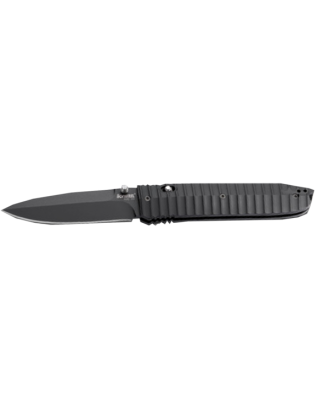 Нож LionSteel Daghetta лезвие 80 мм черное, рукоять - углеволокно и G10, чёрная