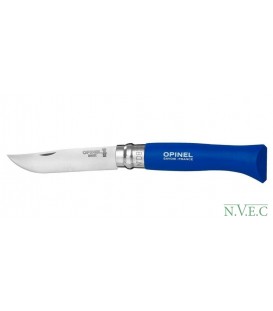 Нож Opinel серии COLORED TRADITION N°08 inox, нержавеющая сталь, рукоять- синяя, с темляком
