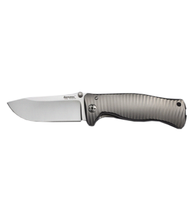 Нож LionSteel SR2 mini лезвие 78 мм, рукоять - титан, цвет серый, в деревянной коробке
