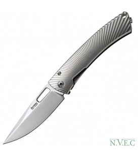 Нож LionSteel TiSpine лезвие 85 мм, рукоять - титан, цвет серый, глянцевый