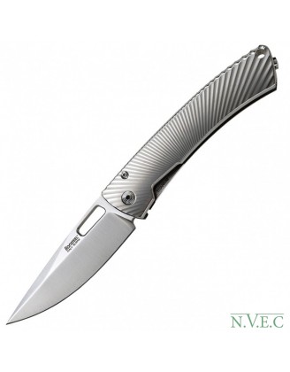 Нож LionSteel TiSpine лезвие 85 мм, рукоять - титан, цвет серый, глянцевый