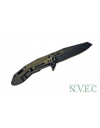 Нож Sanrenmu Outdoor, лезвие 72 мм чёрное, металлическая рукоять чёрная, крепление на ремень