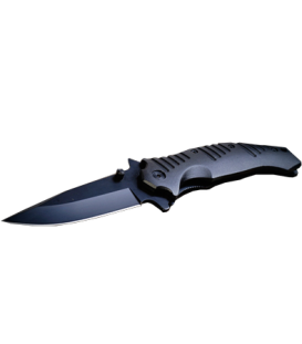 Нож Tekut  Heracles Tactical, лезвие 98 общ. 200, рукоять- нерж. сталь чёрная, клипса