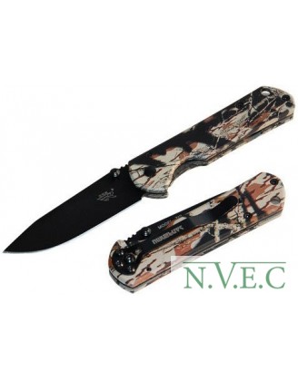 Нож Sanrenmu Outdoor, лезвие 71 мм, металлическая рукоять камуфляжная, крепление на ремень 12