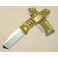 Нож Sanrenmu, лезвие 86 мм, рукоять бежевая, с отвёрткой и открывашкой, крепление на ремень