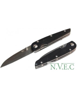 Нож Sanrenmu EDC, лезвие 66 мм, рукоять G10 чёрная, крепление на ремень